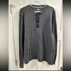 Roots Killarney Long Sleeve Henley 100% Cotton Size Large